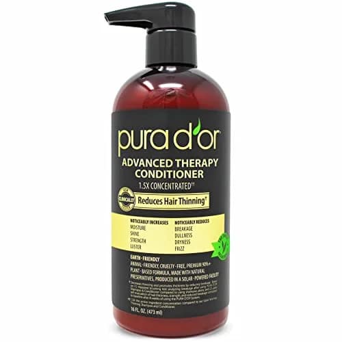 PURA D'OR Advanced Therapy Conditioner 473ml (16 Fl Oz) | For Increased Moisture, Strength, Volume & Texture — Invigorating