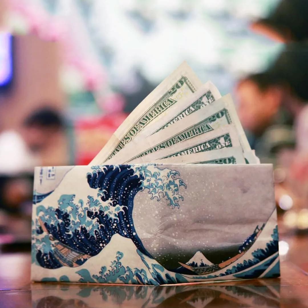 SUPERVEK The Great Wave off Kanagawa Tyvek Slim Bifold Wallet | 20g (0.7 oz) - view 7