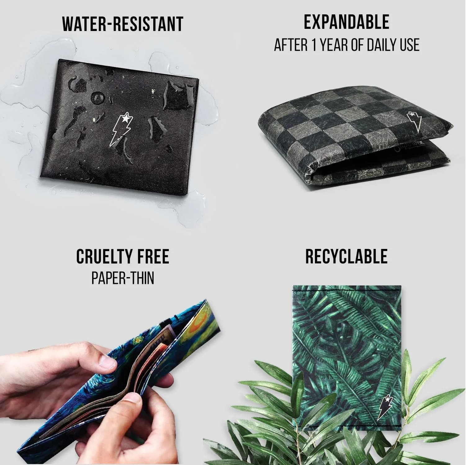 SUPERVEK The Great Wave off Kanagawa Tyvek Slim Bifold Wallet | 20g (0.7 oz) - view 9
