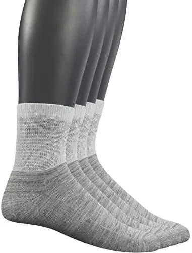 Yomandamor Men's 4 Pairs Diabetic Ankle Socks Seamless Toe Cushion Sole | Comfort & Circulation Support thumbnail 1