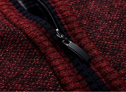 Yeokou Men's Slim Fit Zip Up Casual Knitted Cardigan Sweater with Pockets (Large, Wine Red) | Soft Cashmere Blend for Casual & Business Wear thumbnail 6