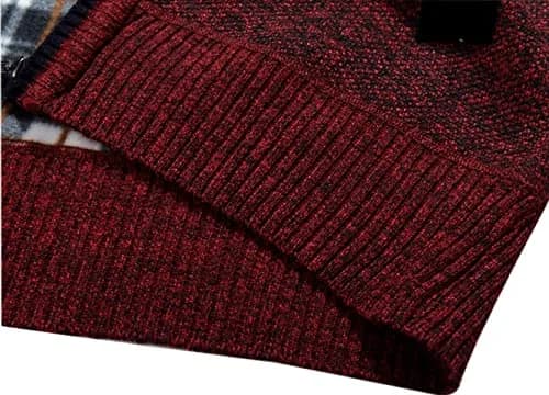 Yeokou Men's Slim Fit Zip Up Casual Knitted Cardigan Sweater with Pockets (Large, Wine Red) | Soft Cashmere Blend for Casual & Business Wear thumbnail 7