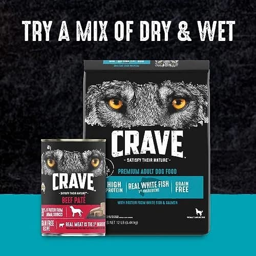 CRAVE Grain Free High Protein Adult Dry Dog Food, White Fish & Salmon, 12 lb. Bag | Protein-Rich, Grain-Free Nutrition for Dogs thumbnail 9