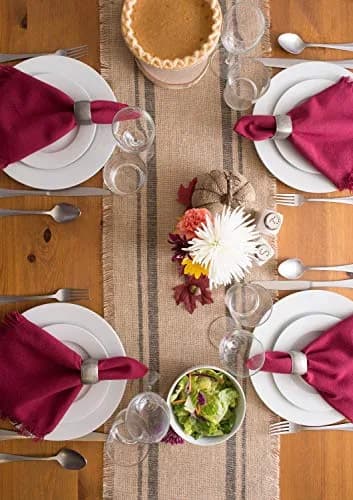 DII Silver 6 Count Napkin Ring Set | Modern Square Textured Design for Elegant Table Settings thumbnail 7