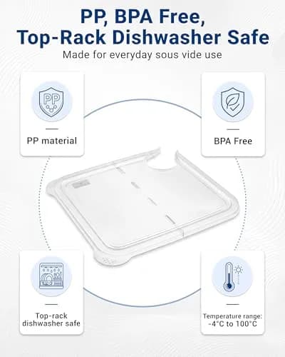 EVERIE Sous Vide Container Lid, Flip-Open, Fits Rubbermaid 12/18/22 QT | Reduce Evaporation & Heat Loss thumbnail 7