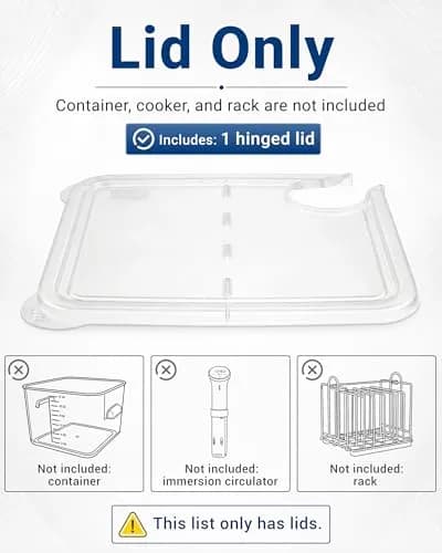 EVERIE Sous Vide Container Lid, Flip-Open, Fits Rubbermaid 12/18/22 QT | Reduce Evaporation & Heat Loss thumbnail 3