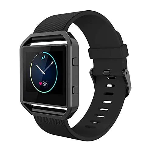 Simpeak Sport Band Compatible with Fitbit Blaze | Silicone Wrist & Metal Frame, Small, Black thumbnail 2