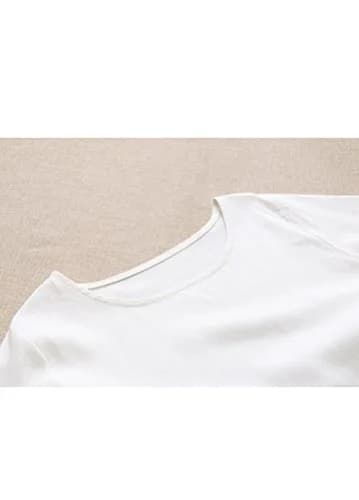 Minibee Women's Ethnic Cotton Linen Short Sleeves Tunic Dress, White, L | Stylish Boho Casual Wear thumbnail 4