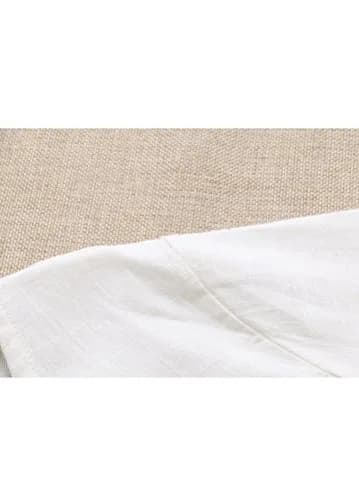 Minibee Women's Ethnic Cotton Linen Short Sleeves Tunic Dress, White, L | Stylish Boho Casual Wear thumbnail 5