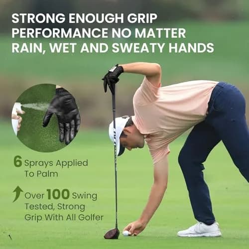FINGER TEN All Weather Grip Golf Gloves Men 3 Pack (Black, X-Large, Left) | Wet & Dry Performance thumbnail 5