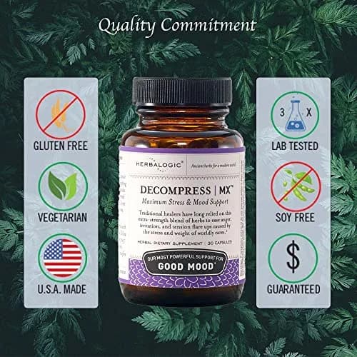 Herbalogic Decompress MX Herbal Capsules 30 Count | Stress & Mood Support Based on Xiao Yao San thumbnail 3