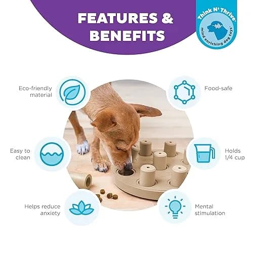 Outward Hound Dog Smart Treat Puzzle Level 1 Beginner Tan Composite | Mental Stimulation & Boredom Buster thumbnail 2