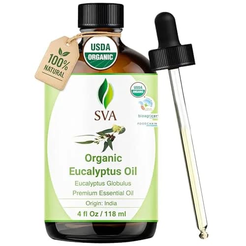 SVA ORGANICS Organic Eucalyptus Essential Oil 118 mL (4 Fl Oz) | Steam Distilled, Pure & Natural thumbnail 1