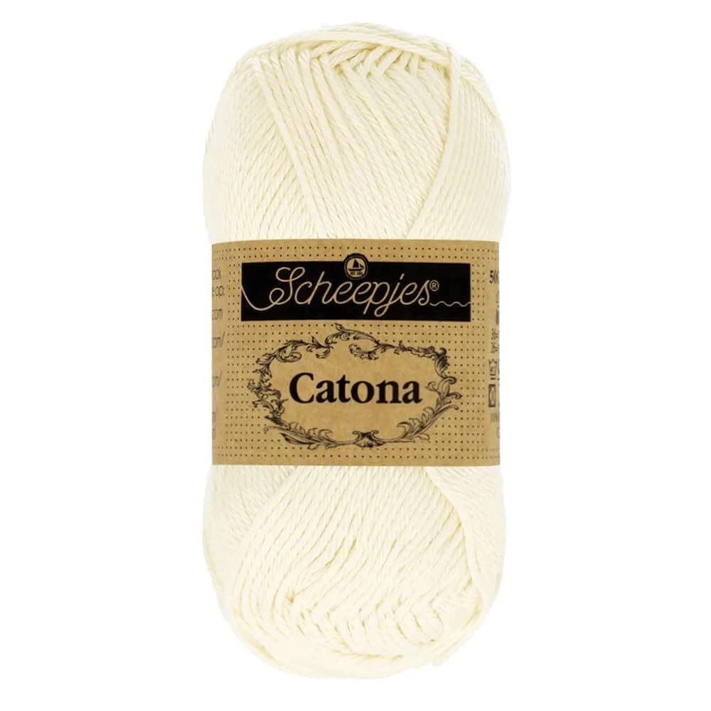 Scheepjes Catona Cotton Yarn 50 g | Mercerized, Lightweight, Ideal for Amigurumi & Lace (70-120 chars) — 130 Old Lace