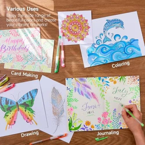 Shuttle Art Gel Pens Set, 130 Colors with 130 Refills | Smooth, Non-Toxic Art Supplies for Adults & Kids thumbnail 5
