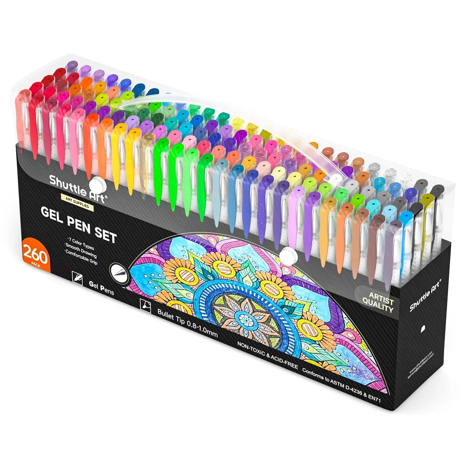 Shuttle Art Gel Pens Set, 130 Colors with 130 Refills | Smooth, Non-Toxic Art Supplies for Adults & Kids