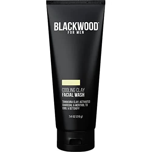 Blackwood For Men Cooling Clay Face Wash - Activated Charcoal, Menthol & Tanakura Clay | Deep Cleansing & Acne Treatment (7.41 oz) thumbnail 1