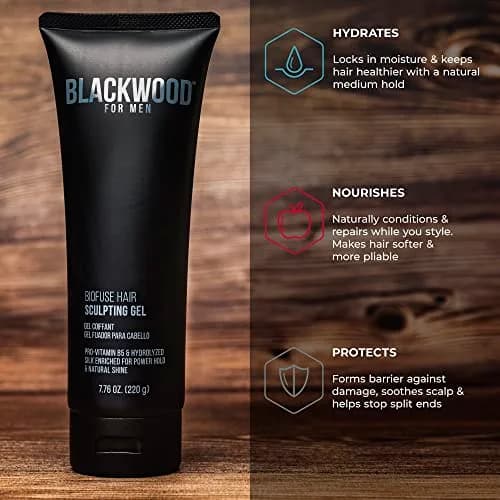 Blackwood For Men BioFuse Hair Sculpting Gel 220ml (7.76 Oz) | Medium Hold, Vegan Formula thumbnail 5