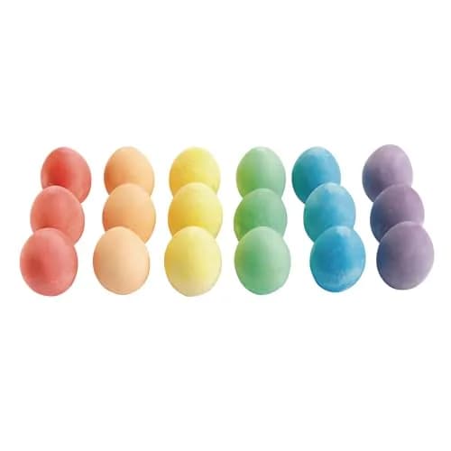 Colorations Chunky Chalk Eggs, Set of 18, 2 1/8 x 1 1/2 inches | Non-Toxic Sidewalk Chalk for Kids thumbnail 1