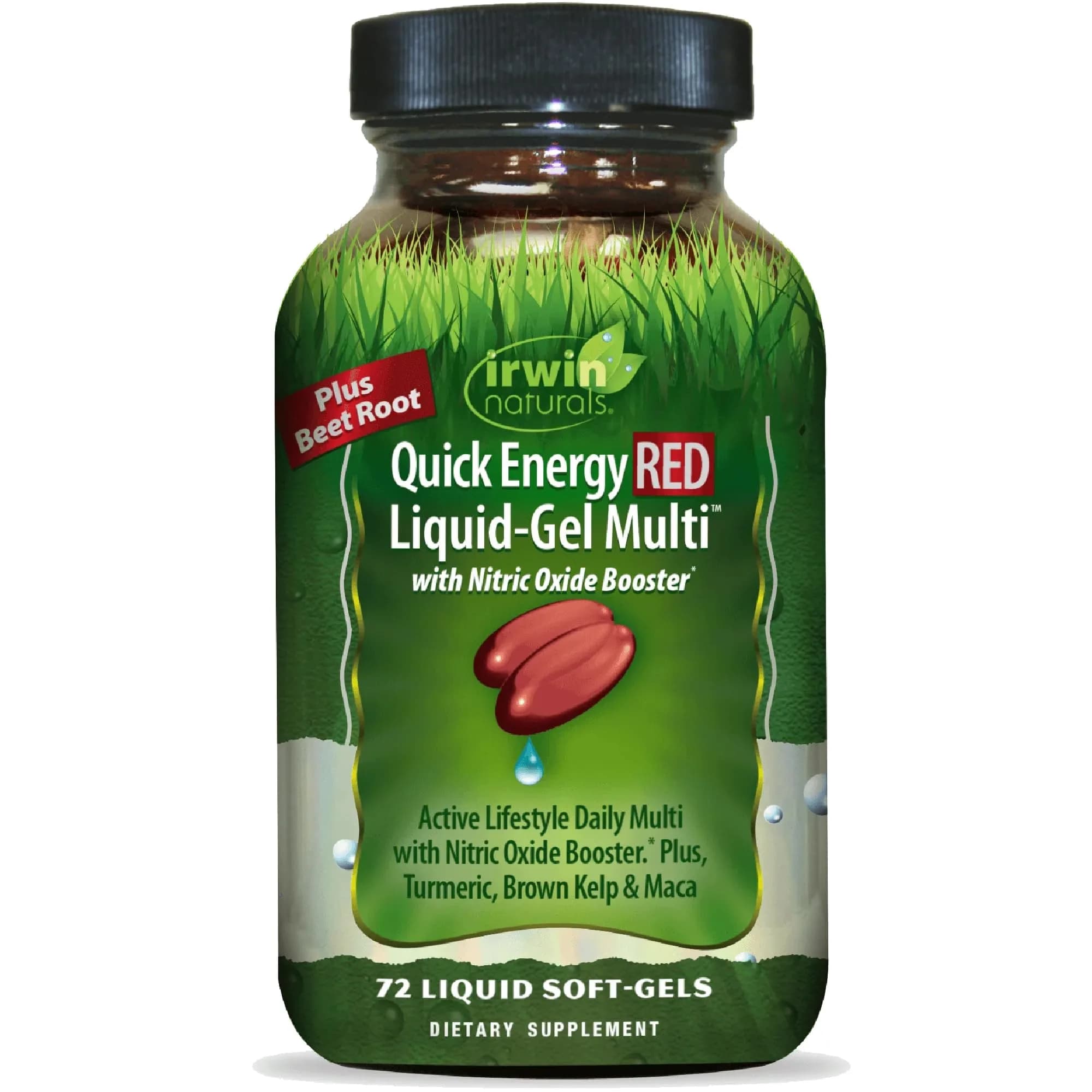 Irwin Naturals Quick Energy RED Active Lifestyle Multivitamin | Nitric Oxide Support & Botanicals — No Color
