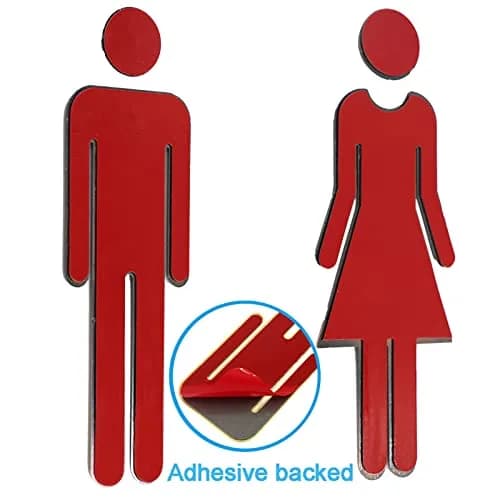 RJWKAZ Acrylic Signage 7.8" Silver | Acrylic Adhesive Backed Bathroom Sign thumbnail 3