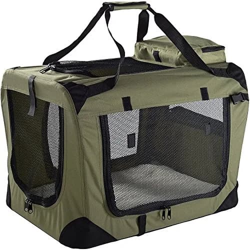 Floofy Friends Animal Carrier Green | Lightweight Fabric Pet Crate for Dogs, Cats & Small Animals thumbnail 1