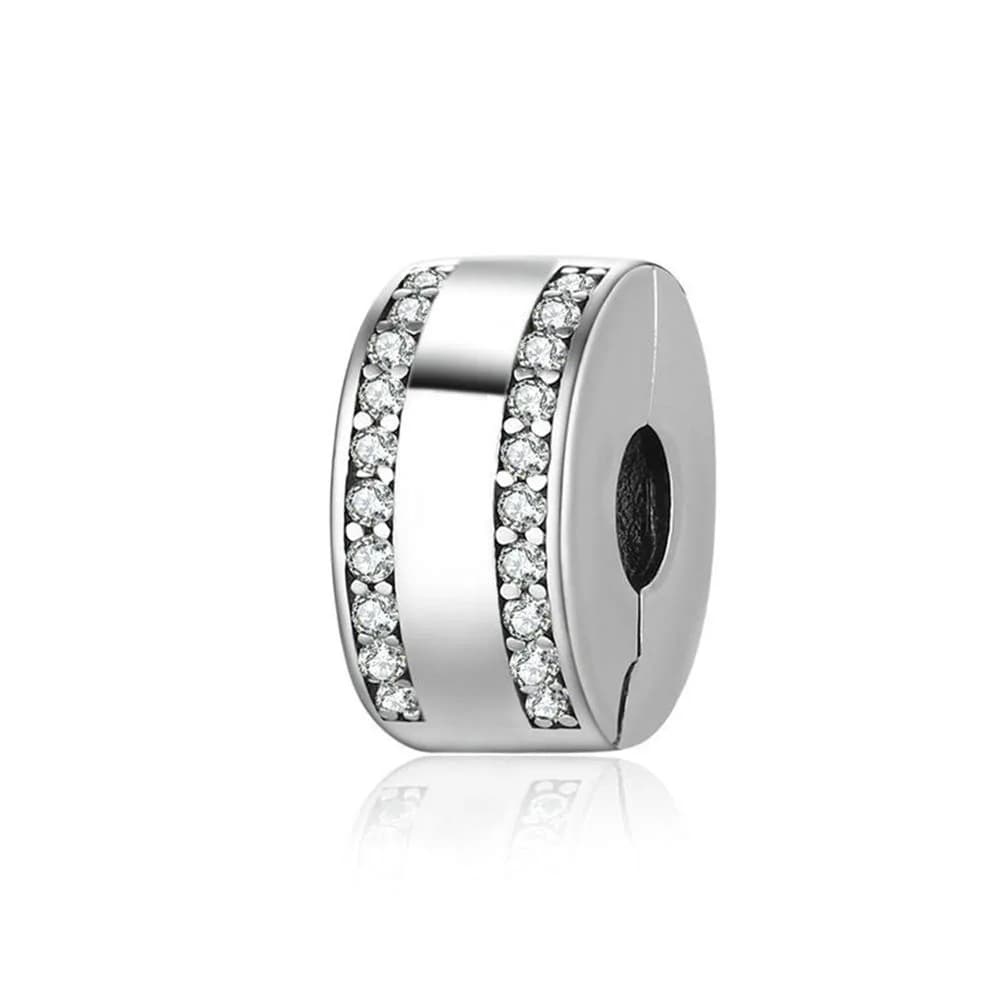 Lamoony Charm Sterling Silver Bead for Pandora Bracelet | Elegant Add-a-Bead Accessory (70-120 chars) — silver