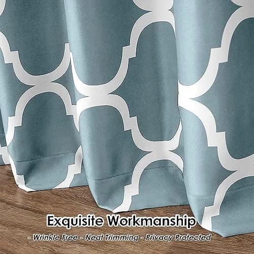 Melodieux Moroccan Fashion Room Darkening Blackout Grommet Curtains for Living Room, 52 in (132 cm) x 96 in (243 cm) | Geometric Moroccan Design thumbnail 7