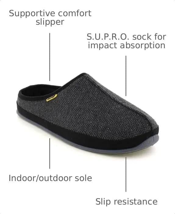 Deer Stags Wherever Tweed Slipper, Black Tweed, 16 Wide | Indoor/Outdoor Comfort Slip-On thumbnail 3