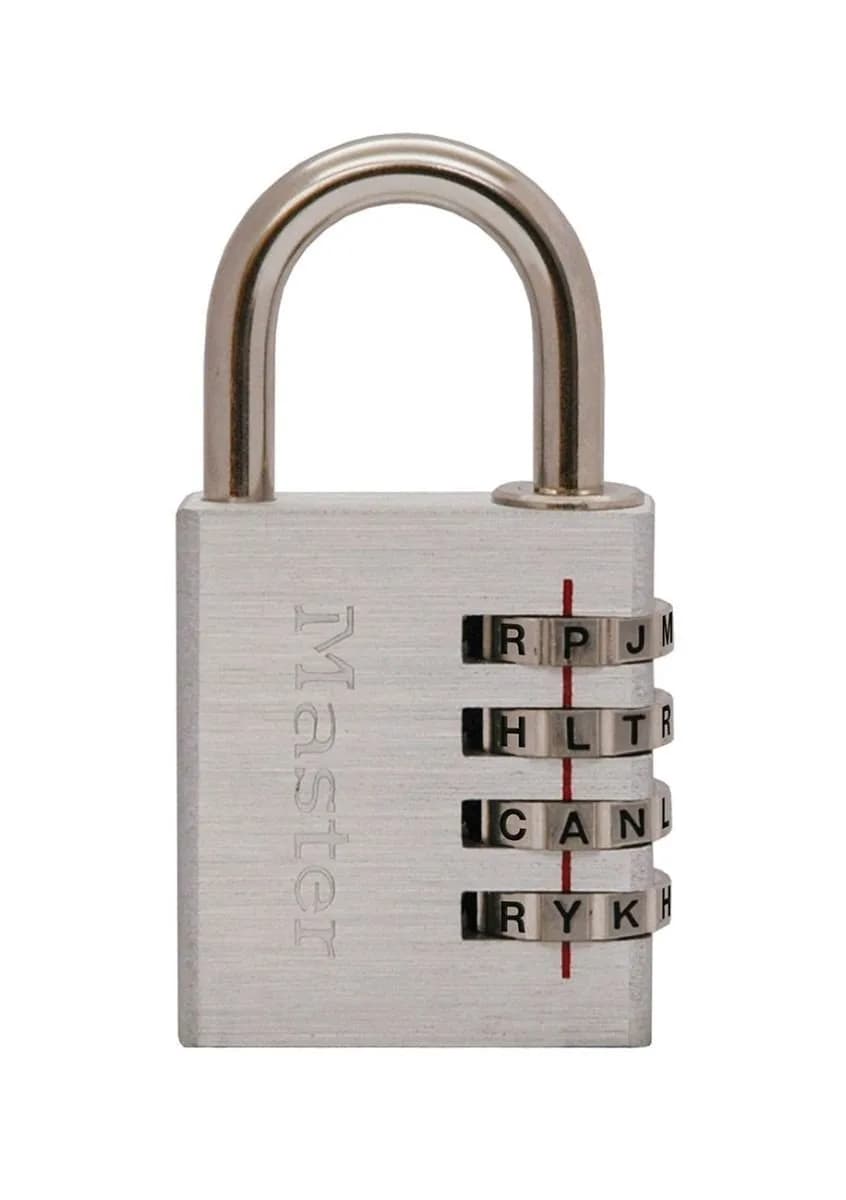 Master Lock 643DWD 8 Pack Combination Padlock 1-9/16in Wide | Set Your Own WORD — Silver