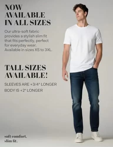 H2H Men's Soft Crewneck Shirts Ultra Blue XL | Comfortable Slim Fit for Daily Wear thumbnail 6