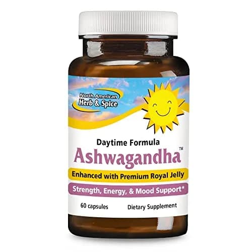 NORTH AMERICAN HERB & SPICE Ashwagandha Capsules 60 | Boost Energy & Hormonal Balance thumbnail 1