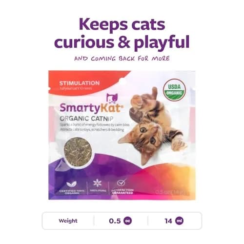 SmartyKat USDA Certified Organic Catnip 0.5 oz (14 g) | Potent Attractant for Play & Training thumbnail 3