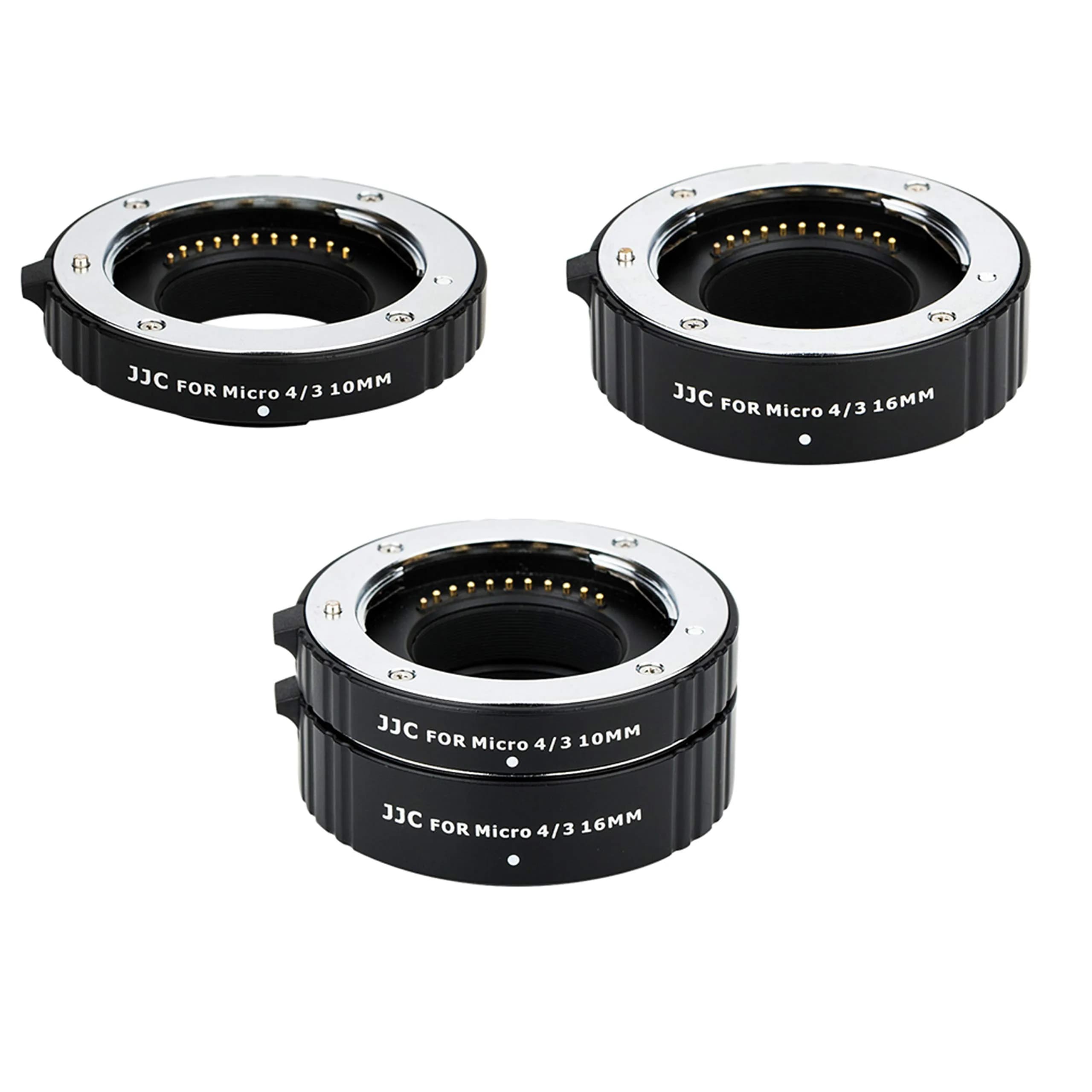 JJC Micro 4/3 Auto Focus Macro Extension Tube Set 10mm & 16mm | For Olympus Panasonic Cameras — Micro 4/3 Mount (Set)