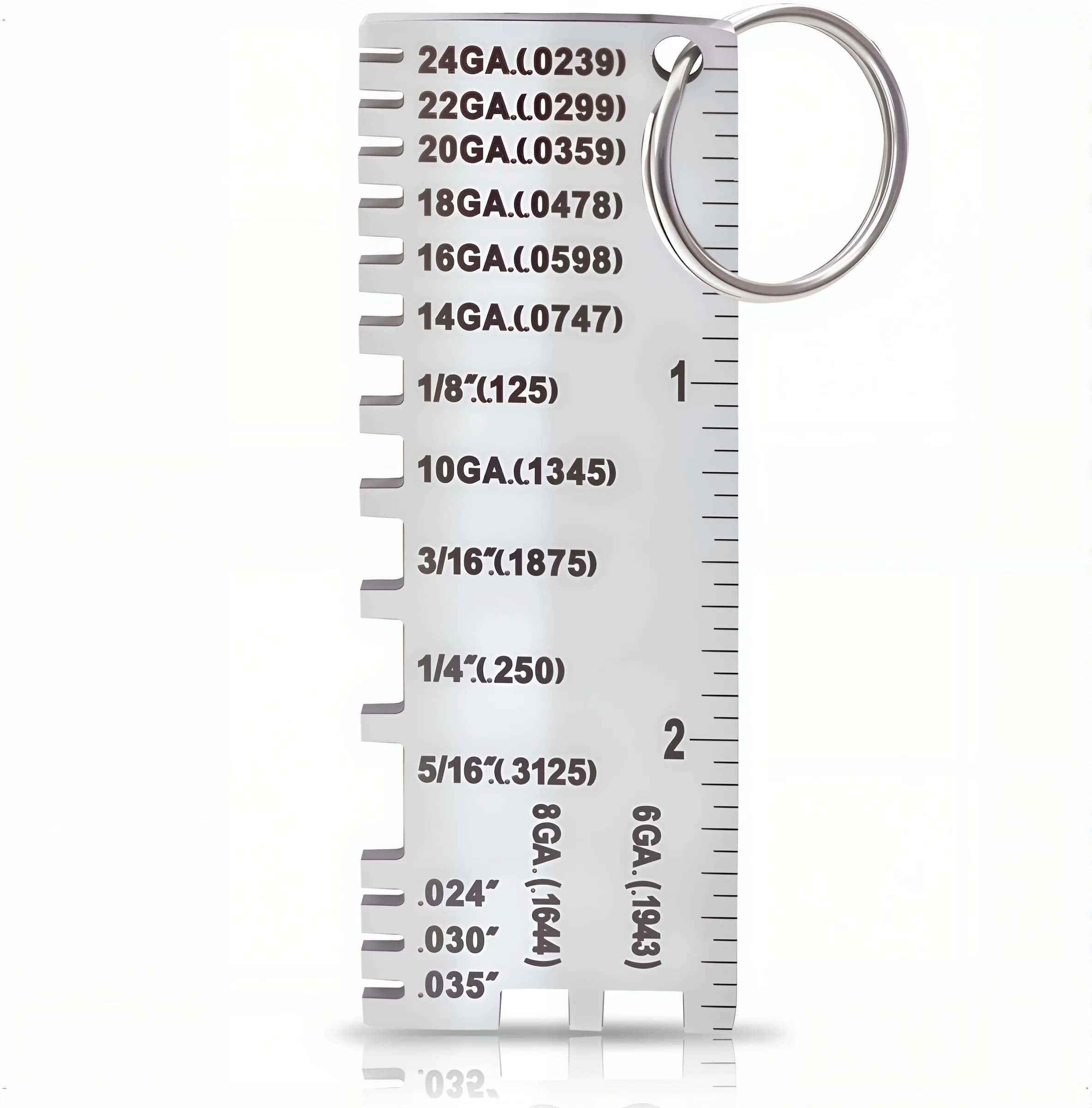 WeldingStop Sheet Metal Thickness Gauge 72.5x24.8mm | Stainless Steel Precision Tool for Metal Inspection