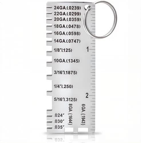 WeldingStop Sheet Metal Thickness Gauge 72.5x24.8mm | Stainless Steel Precision Tool for Metal Inspection thumbnail 1