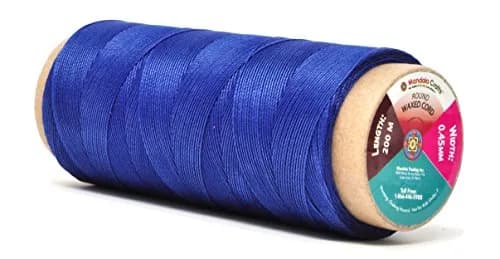 Mandala Crafts 200M 0.45mm Royal Blue Round Waxed Thread for Leather Sewing | Waterproof, Heavy Duty, 219 Yards thumbnail 1