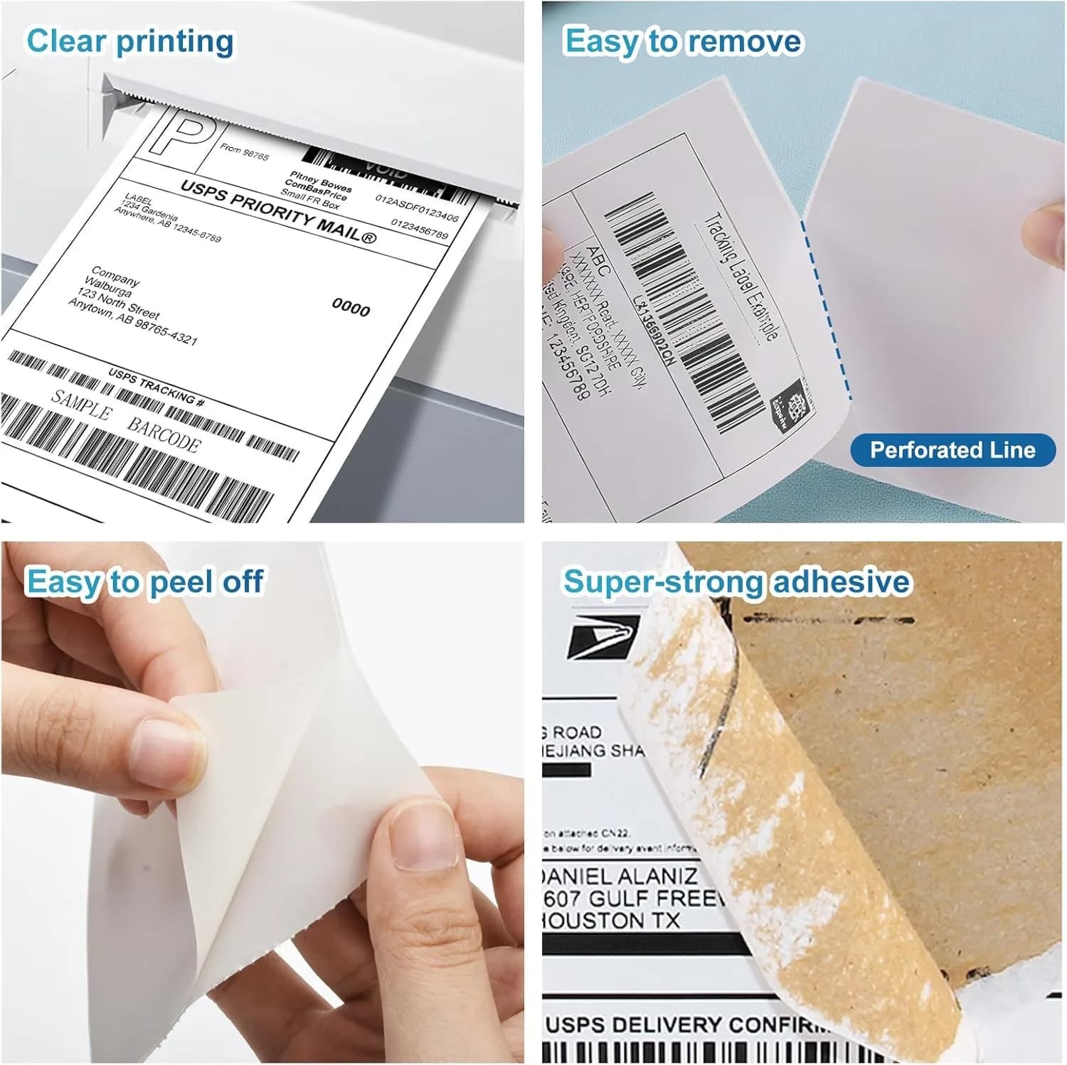 9527 Product 4"x6" Direct Thermal Shipping Labels, 1500 Labels (6 Rolls, 250/Roll) | Compatible with Zebra & Eltron Printers - view 6