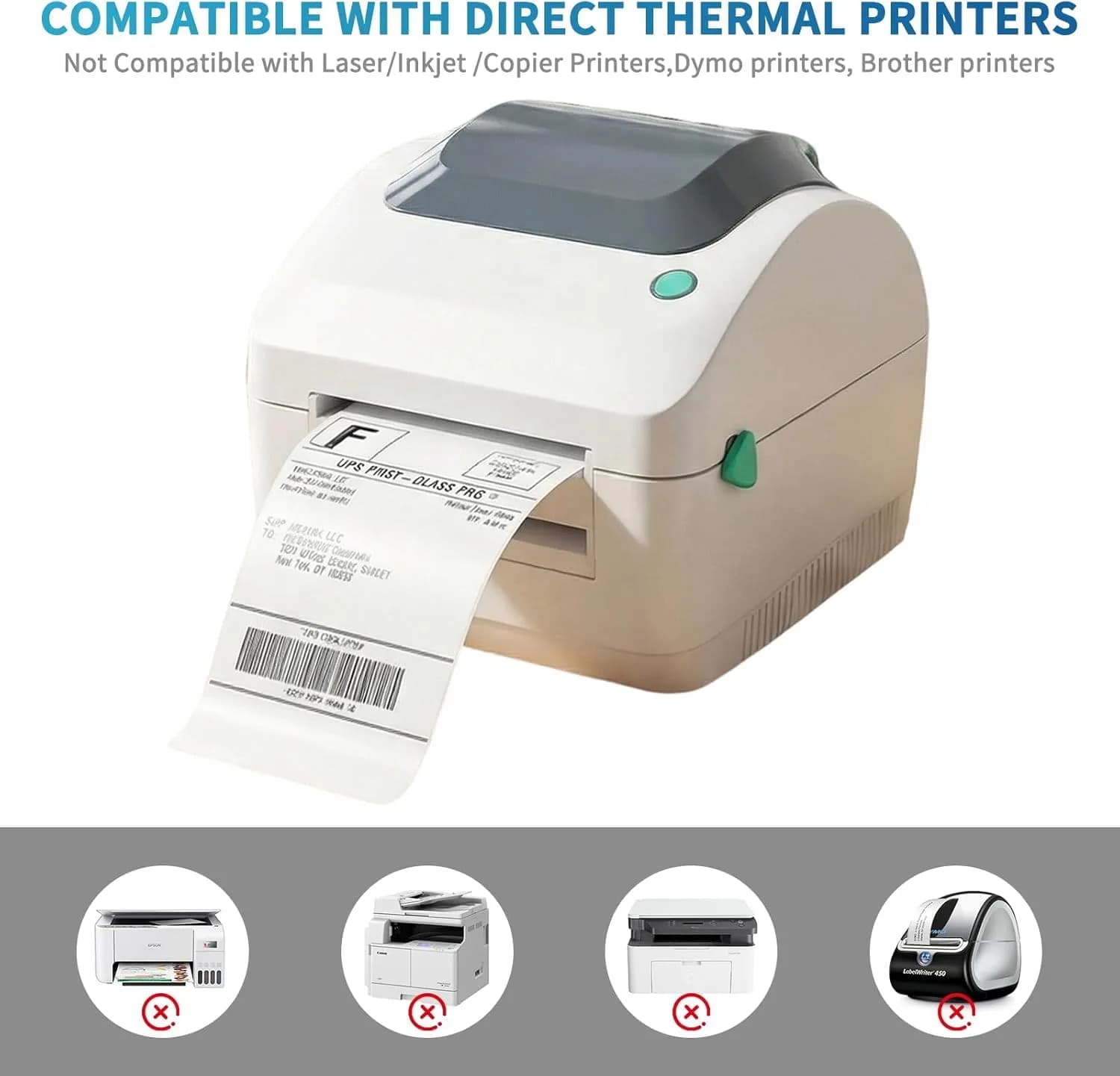 9527 Product 4"x6" Direct Thermal Shipping Labels, 1500 Labels (6 Rolls, 250/Roll) | Compatible with Zebra & Eltron Printers - view 7