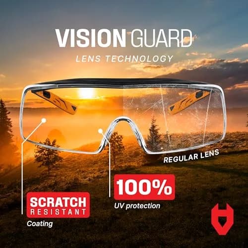 NoCry Safety Glasses Over Eyeglasses with UV Protection & Side Shields | ANSI Z87 Certified (110c) thumbnail 4