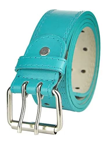 Eurosport Women's Thick Wide Leather Belt - BN9041 - Turquoise - Small | Adjustable 38mm Width, Faux Leather, Double Prong thumbnail 2