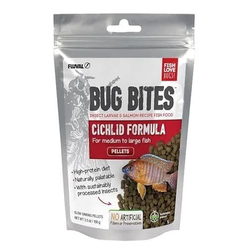 Fluval Bug Bites Cichlid Fish Food 3.53 oz | Insect-Based, Nutrient-Rich Fish Diet thumbnail 1