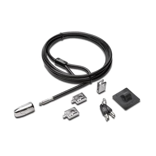 Kensington Desktop & Peripherals Locking Kit 2.0, Black | 2.44m (8ft) Cut-Resistant Carbon Steel Cable thumbnail 2