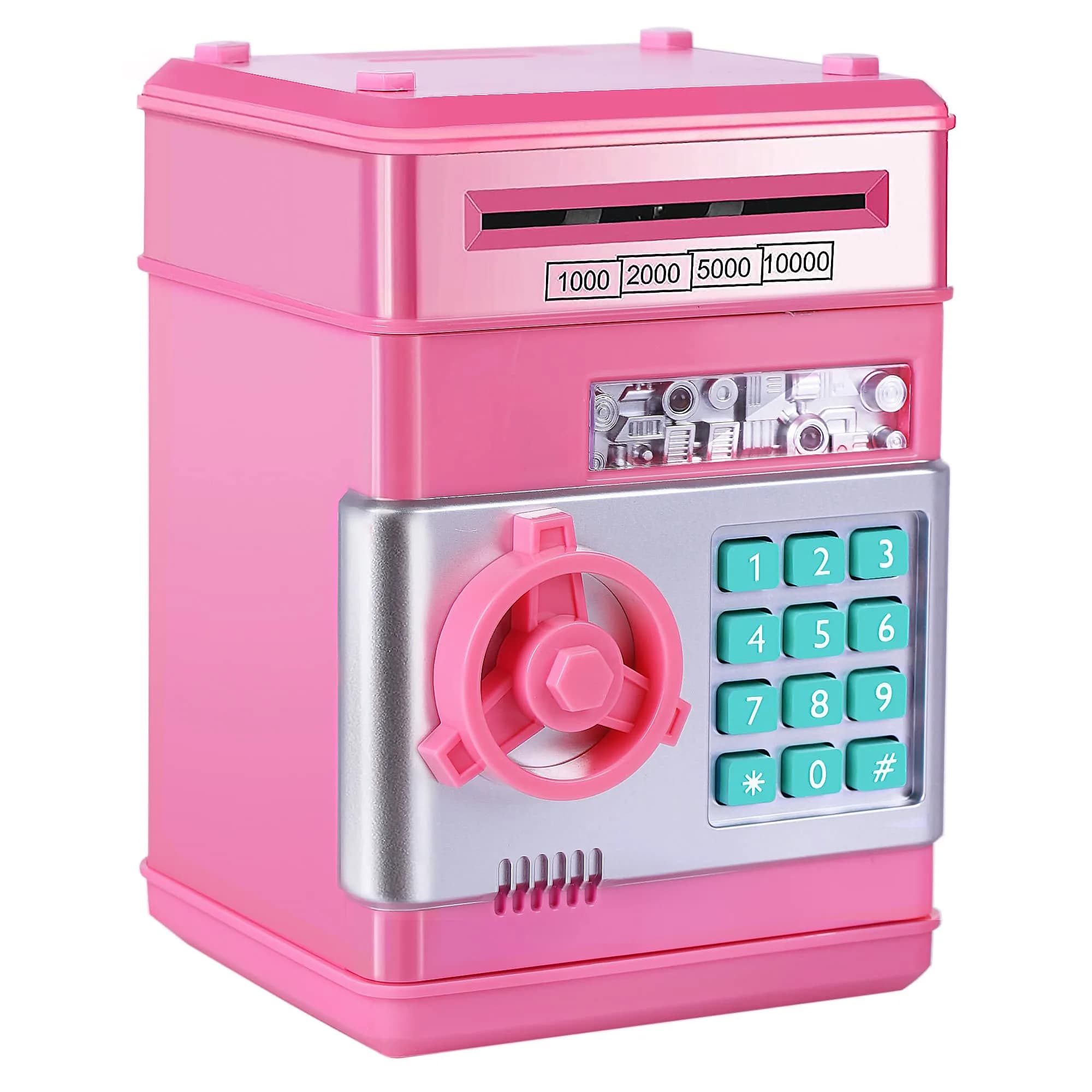 GuDoQi Pink Electronic Piggy Bank for Kids 3-10 Years | Mini ATM Money Saving Box with Password Protection - main product image