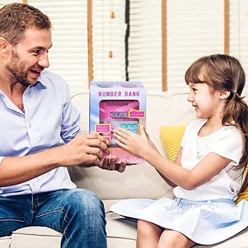 GuDoQi Pink Electronic Piggy Bank for Kids 3-10 Years | Mini ATM Money Saving Box with Password Protection thumbnail 7