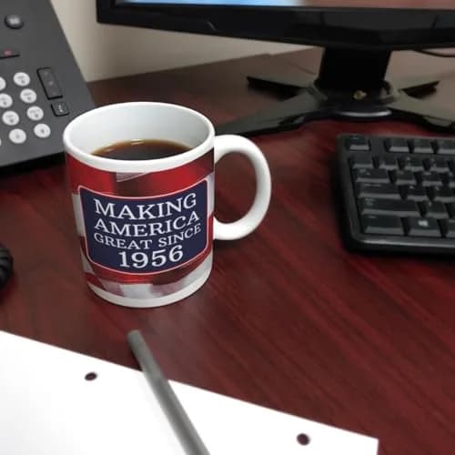 ThisWear Making America Great Since 1956 Flag 11oz Coffee Mug | Classic Ceramic Design, Microwave & Dishwasher Safe thumbnail 4