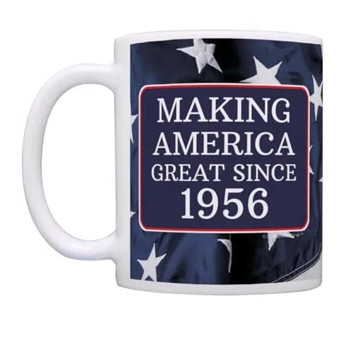 ThisWear Making America Great Since 1956 Flag 11oz Coffee Mug | Classic Ceramic Design, Microwave & Dishwasher Safe thumbnail 6