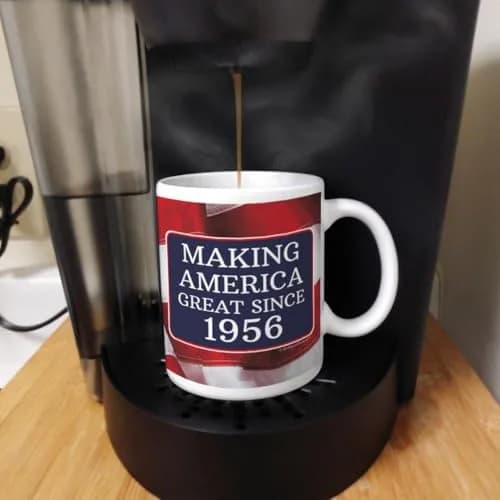 ThisWear Making America Great Since 1956 Flag 11oz Coffee Mug | Classic Ceramic Design, Microwave & Dishwasher Safe thumbnail 3