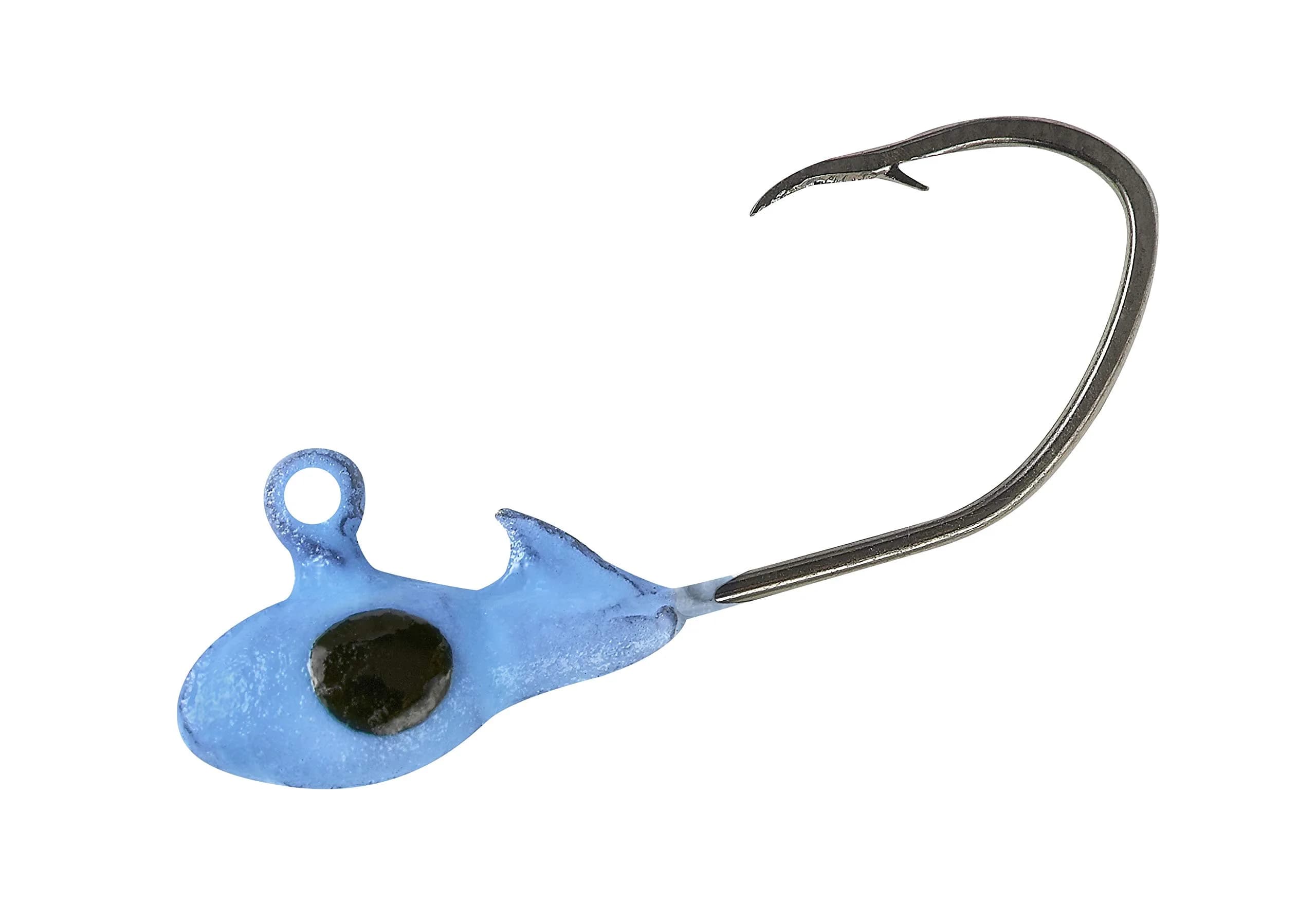 Gene Larew Crappie Pro Overbite Sickle Mo' Glo Glow-in-the-Dark Jig Heads 1/32 oz | Bright Glow for Crappie Fishing