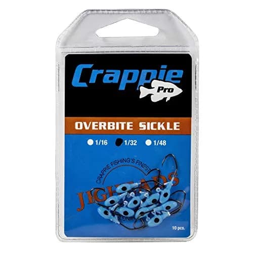 Gene Larew Crappie Pro Overbite Sickle Mo' Glo Glow-in-the-Dark Jig Heads 1/32 oz | Bright Glow for Crappie Fishing thumbnail 2